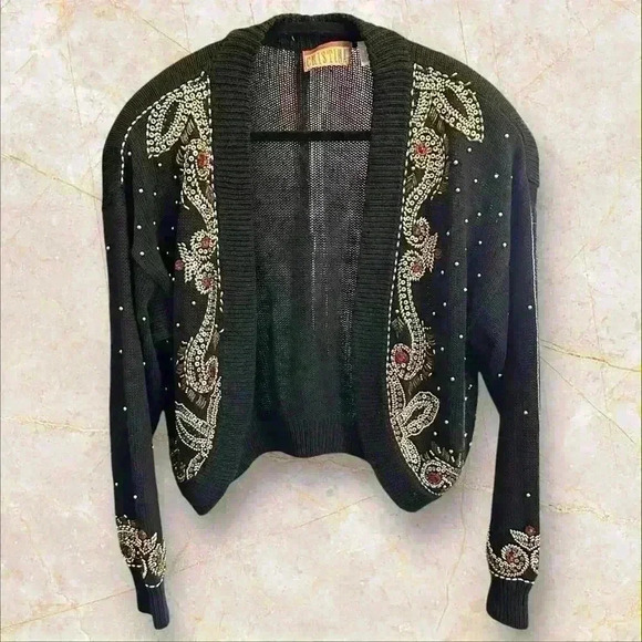 Vintage Cristina Embellished Cardigan - Picture 1 of 14